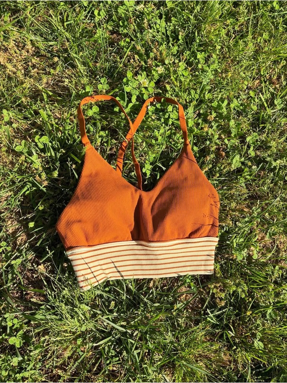 Aerie Offline burnt orange sports bra